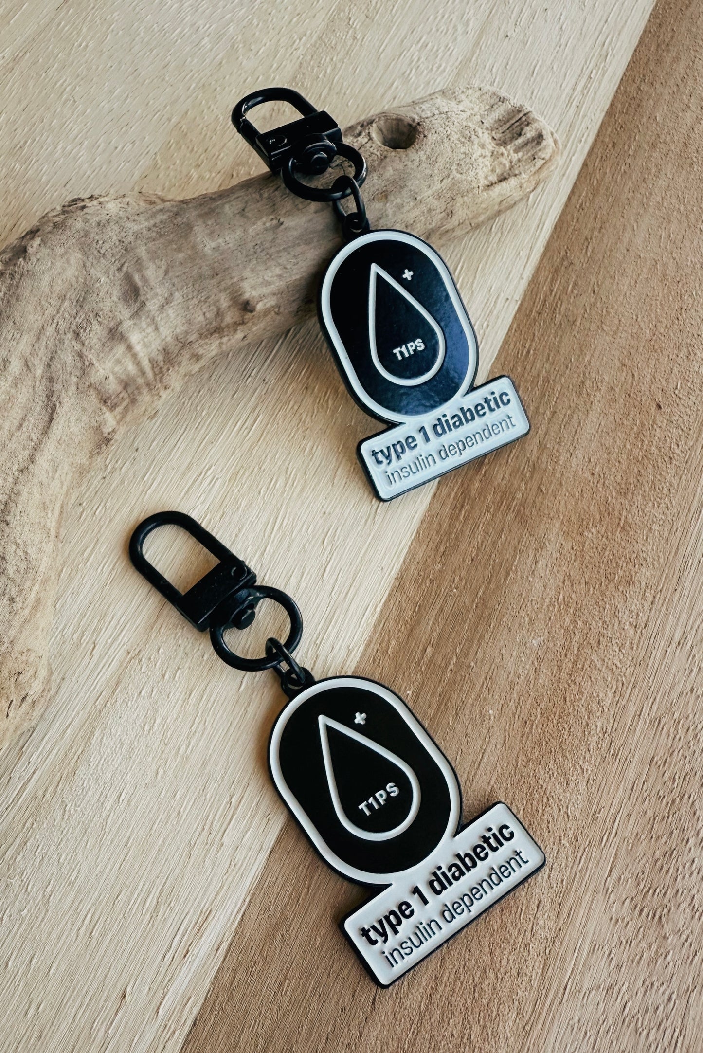 Type 1 Diabetic Key Charm – Matte Black